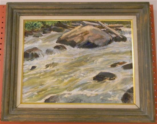 Appraisal: Paul Bransom American - oil on canvas rushing stream signed