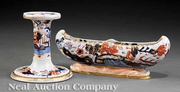 Appraisal: Two Rare Mason's Ironstone Imari Palette Desk Items c -