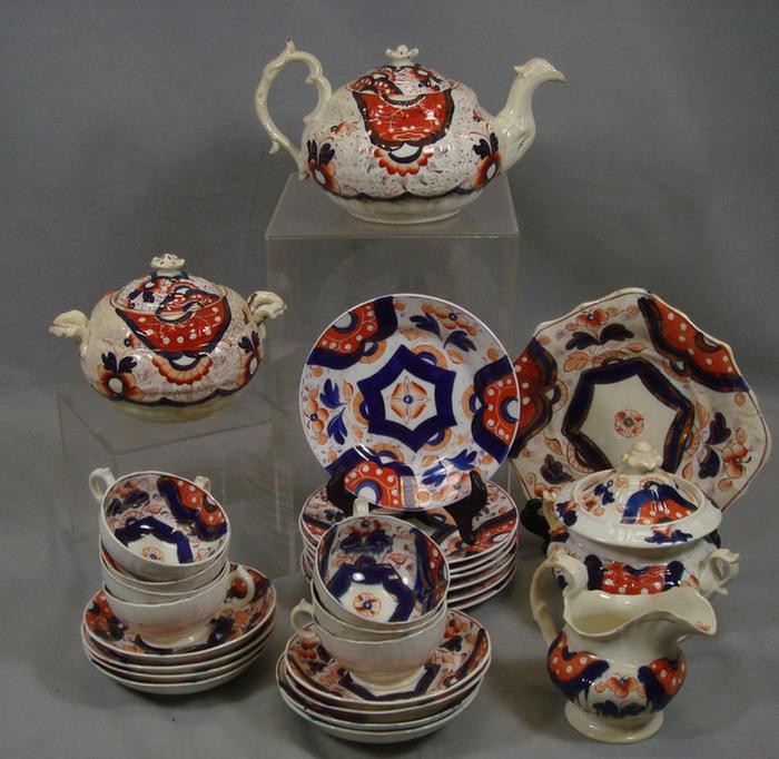 Appraisal: pc partial Imari palette dessert set with a similar teapot