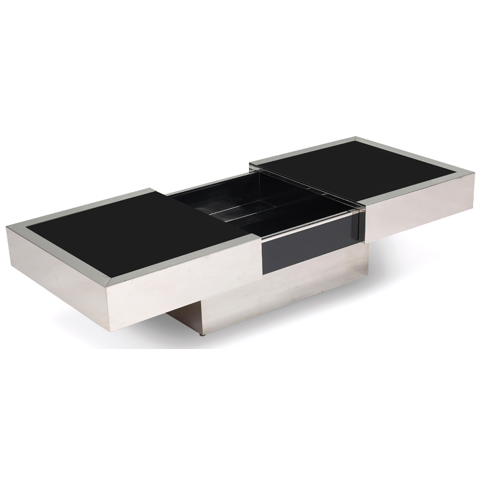 Appraisal: Willy Rizzo Bar coffee table stainless steel