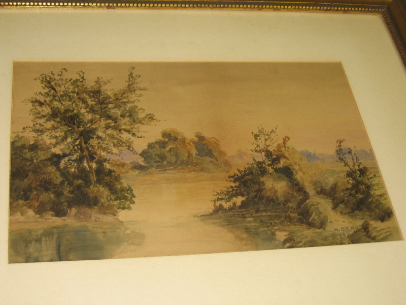 Appraisal: W DRAKE EARLY TH CENTURY Landscape with stream watercolor on