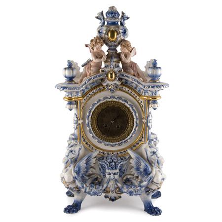 Appraisal: Continental Painted and Gilt Decorated Ceramic Mantel Clock Estimate -