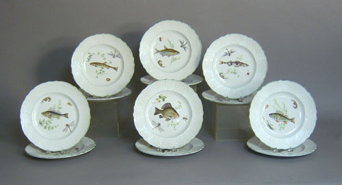 Appraisal: Set of twelve ironstone fish plates by Simpson's Ltd dia