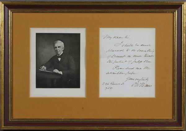 Appraisal: Autographed signed letter written by Oliver Wendell Holmes dated July