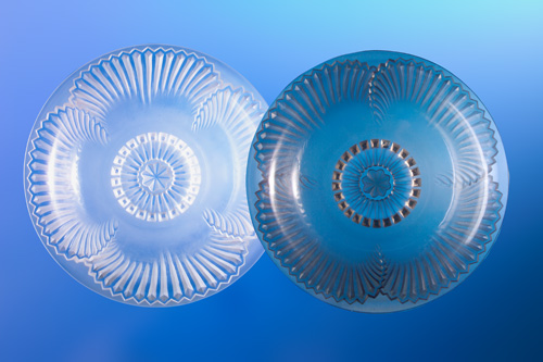 Appraisal: R LALIQUE Two bowls Montigny clear and topaz ca Both