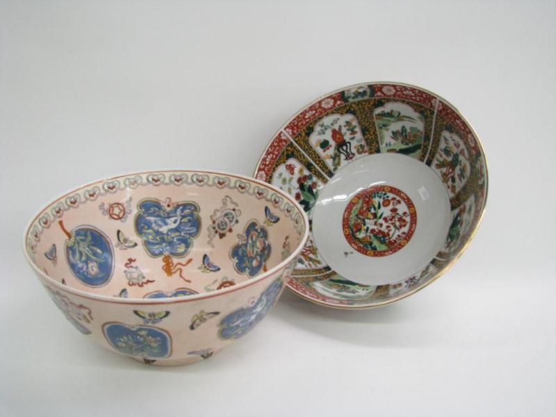 Appraisal: Two Oriental bowls '' diameter and '' high one with