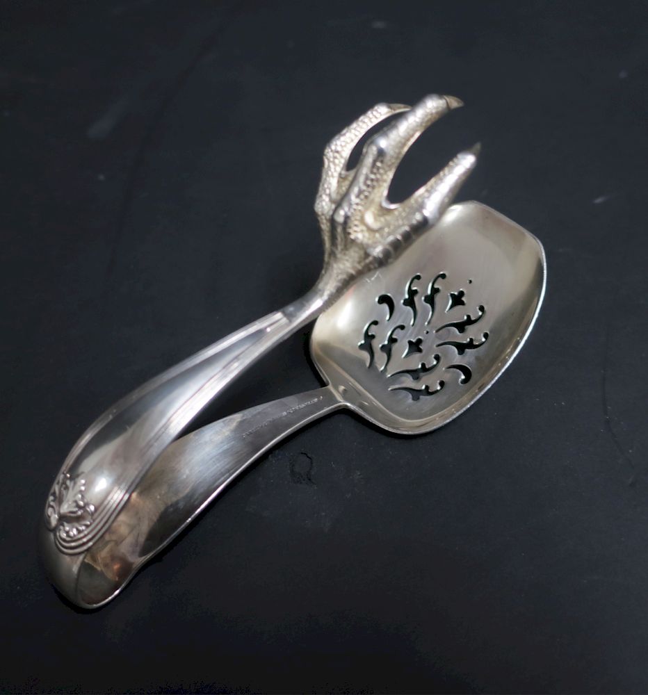 Appraisal: Tiffany Sterling Kings Pattern Claw Ice Tongs with patent date