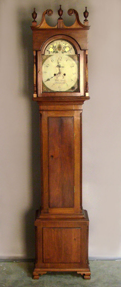 Appraisal: Pennsylvania Chippendale walnut tall case clock ca h PARTS