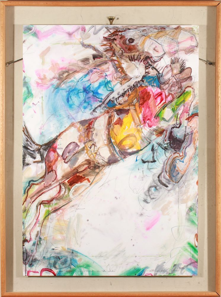 Appraisal: Walter Piehl Sweetheart of the Rodeo Mixed Media Walter Piehl