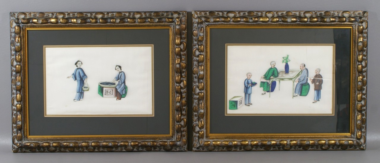 Appraisal: works Chinese w c on rice paper Women at Water