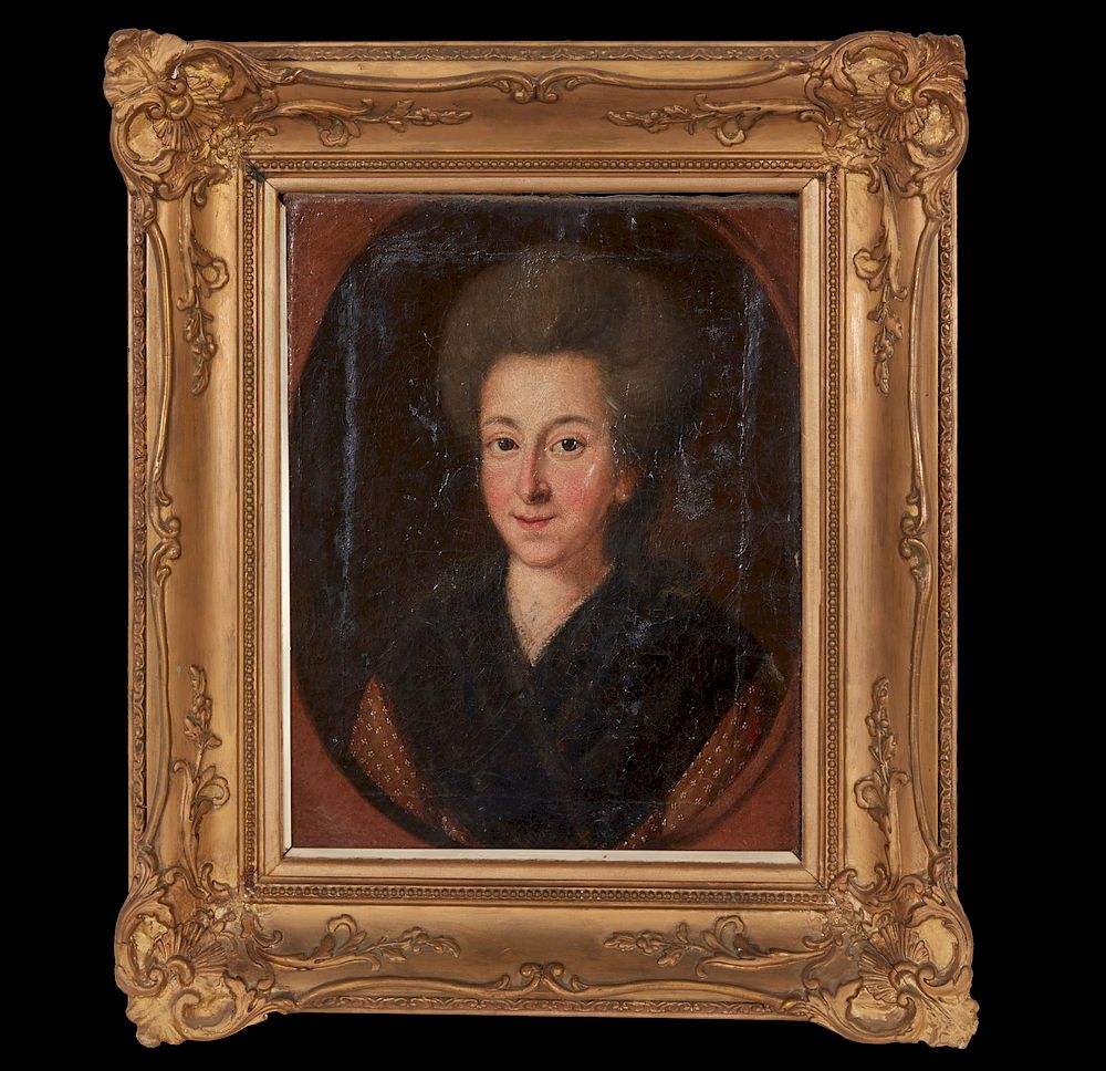 Appraisal: Portrait of a Lady Painting Framed oil on canvas portrait