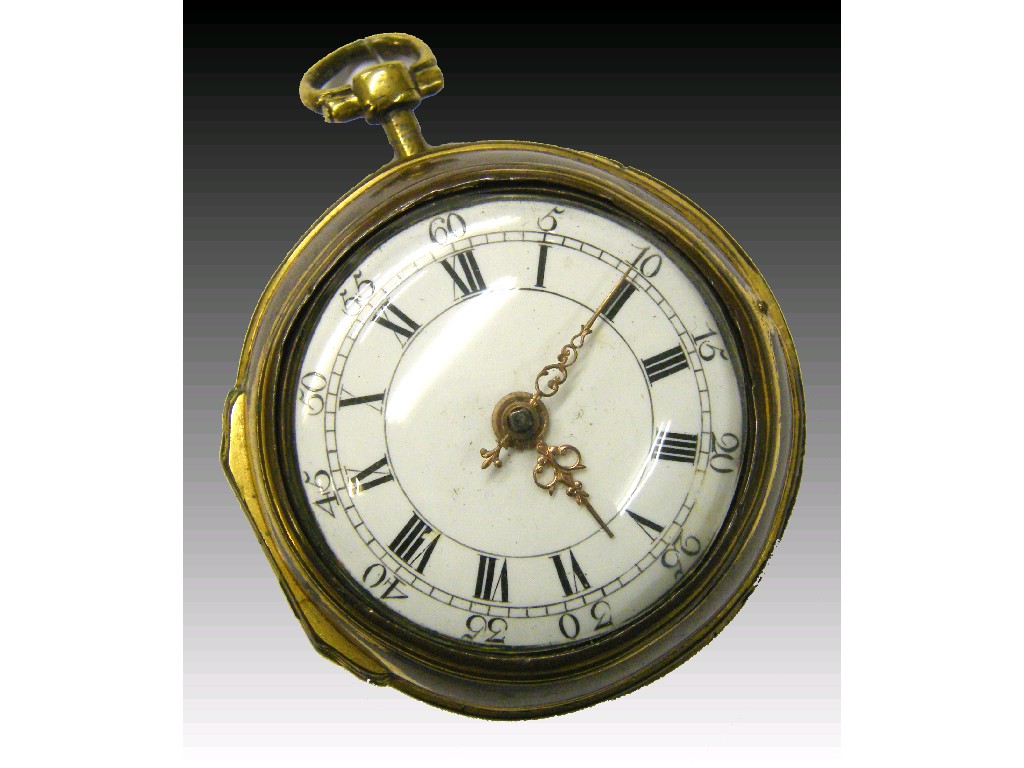 Appraisal: th century English gilt fusee verge pair case pocket watch