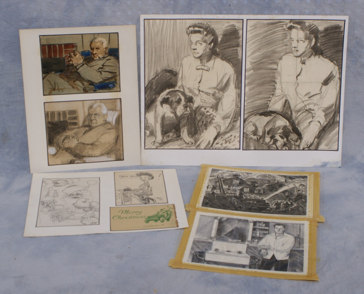 Appraisal: Richard Baldwin American PA b unframed drawings and sketches on