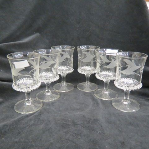 Appraisal: Pattern Glass Goblets etched design th century