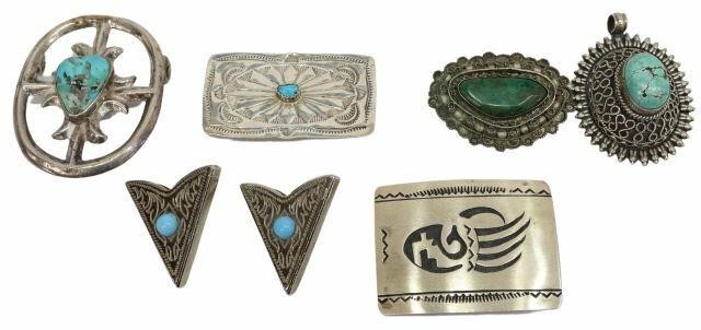 Appraisal: lot Collection of Southwest style and other silver and other