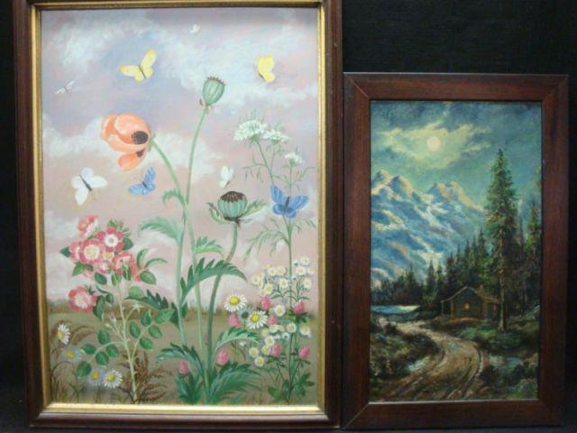 Appraisal: Lot of Signed Paintings - Floral and Landscape COLSON Martha