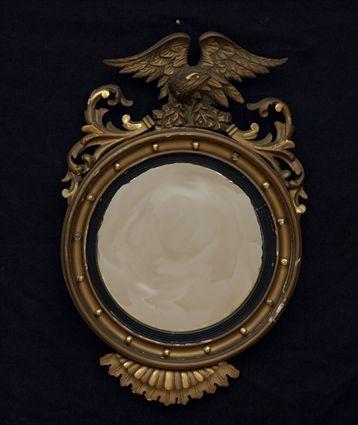 Appraisal: Regency-Style Giltwood Convex Mirror