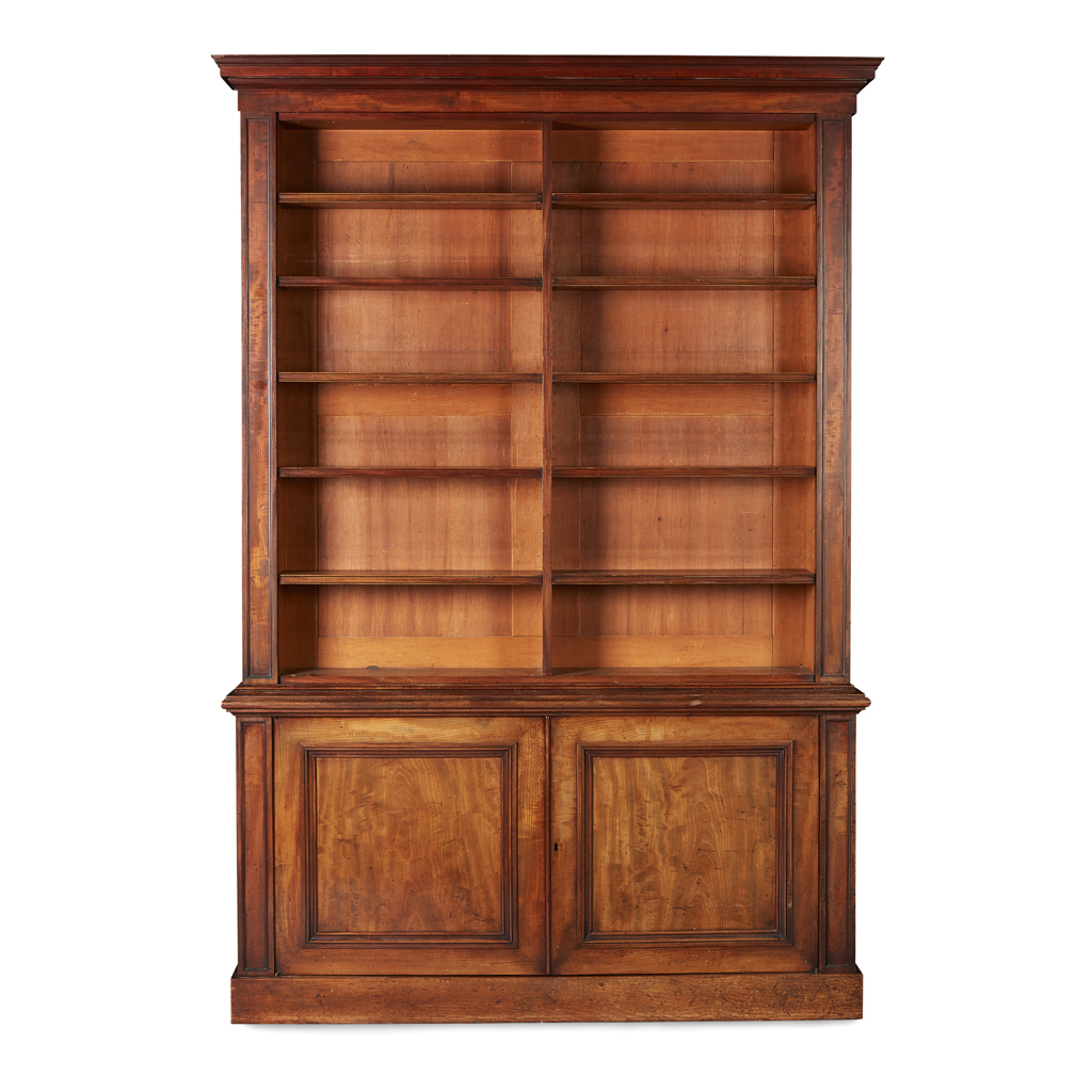 Appraisal: EDWARDIAN MAHOGANY LIBRARY BOOKCASE EARLY TH CENTURY the moulded cornice