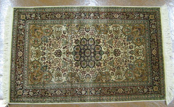 Appraisal: A VERY FINE ORIENTAL SILK AREA RUG OR WALL HANGING