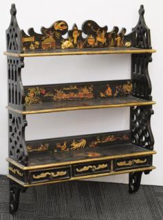 Appraisal: English Chippendale s having three open shelves above three short