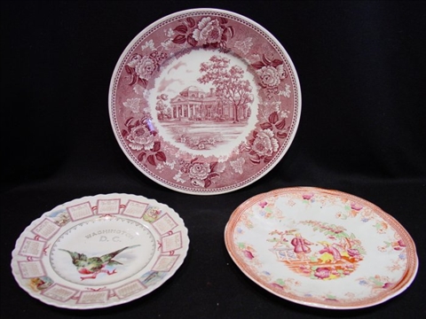 Appraisal: LOT PLATES MONTICELLO WASHINGTON DC AND CHINESE SCENE W SIX