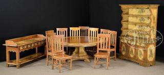 Appraisal: ROBERTA SCHILLING DECORATED DINING SET - Brazil Hand painted set