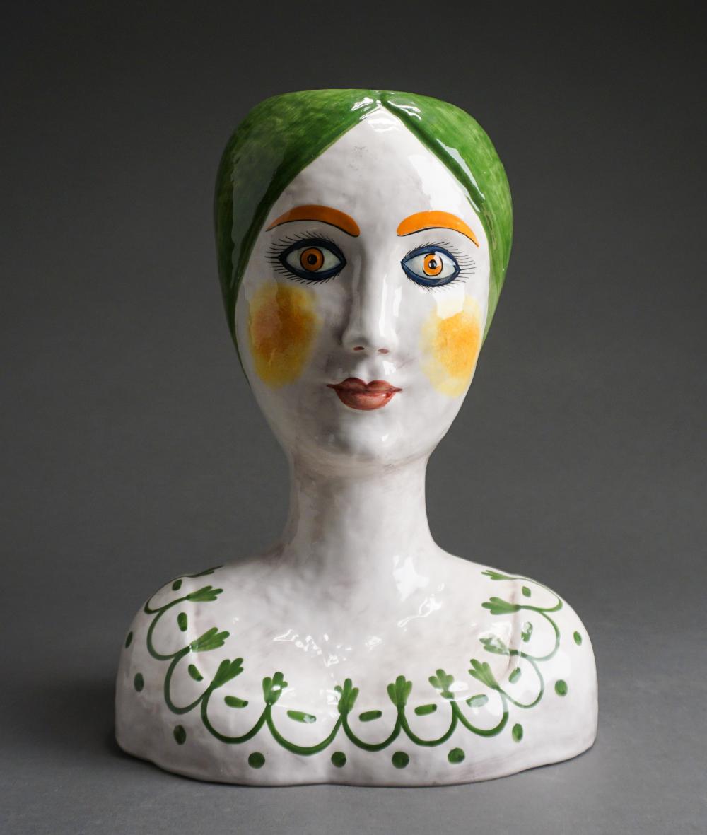 Appraisal: HORCHOW ITALIAN PORCELAIN BUST OF A WOMAN'S HEAD H IN