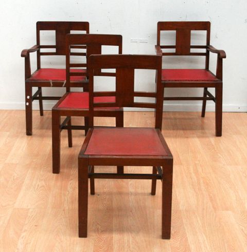 Appraisal: A set of eight Shanghai Art Deco dining chairs including