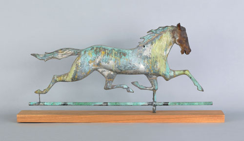 Appraisal: American full bodied copper running horse weathervane th c with