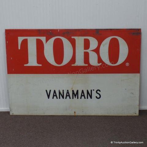 Appraisal: Vintage 's Toro Tin Advertisement Sign This is a large