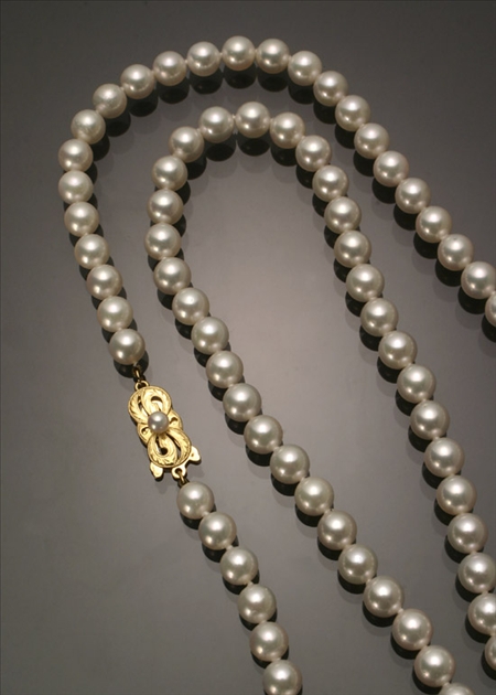 Appraisal: Opera Length Cultured Pearl Necklace Mikimoto The single strand having