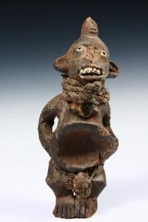 Appraisal: AFRICAN POTTERY Power Figure Nkisi Unidentified Kongo Vili subgroup artist