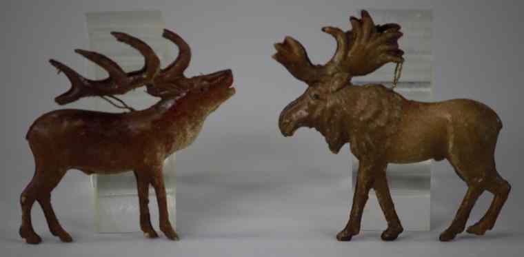 Appraisal: DRESDEN REINDEER AND MOOSE Germany both full figure reindeer has