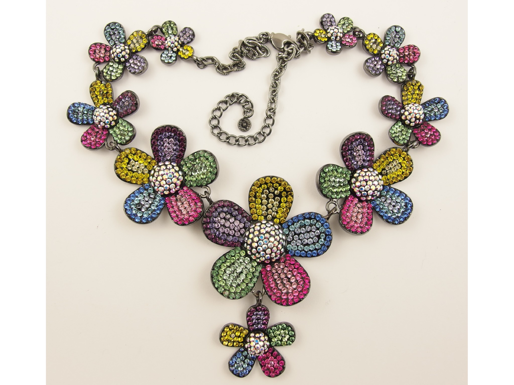 Appraisal: A Butler and Wilson statement necklace of multi coloured diamante