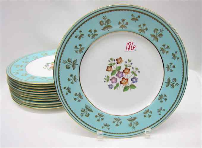 Appraisal: TWELVE WEDGWOOD BONE CHINA DINNER PLATES in ''Pimpernel'' pattern W