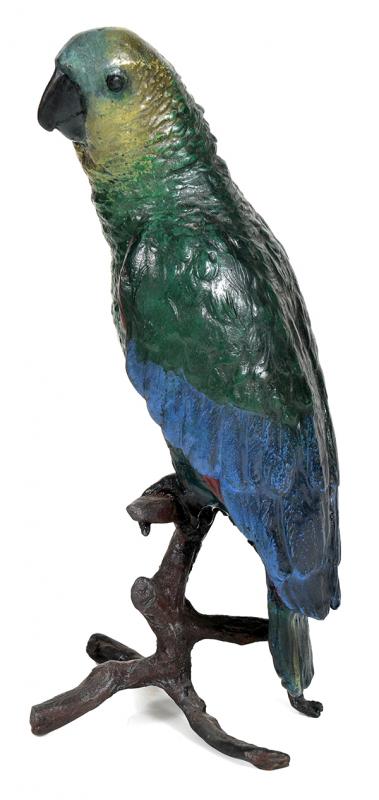 Appraisal: A COLD PAINTED BRONZE FIGURE OF A PARROT with green