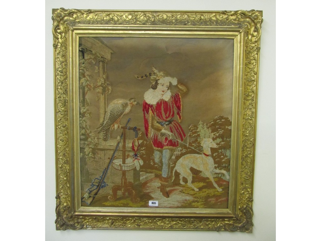 Appraisal: Embroidery in a gilt frame