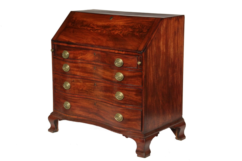 Appraisal: CHIPPENDALE DESK - th c Chippendale Mahogany Desk with Beverly