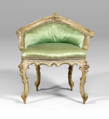 Appraisal: Venetian rococo style slipper chair mask-carved back and griffin hand