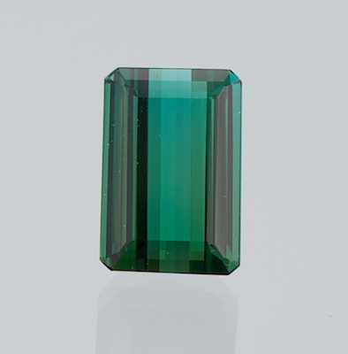 Appraisal: An Unmounted Green Tourmaline Weighing ct emerald cut medium dark