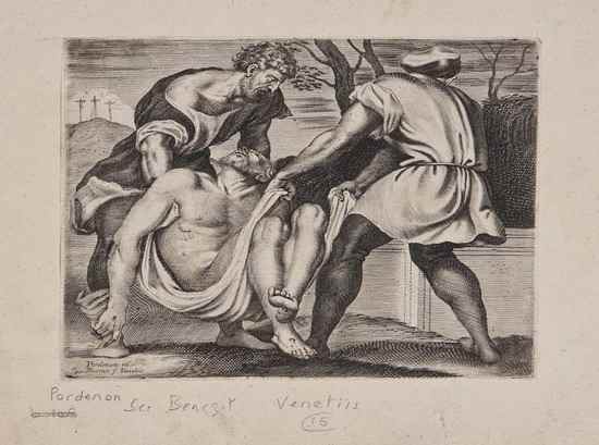 Appraisal: Giacomo Piccini The Entombment engraving after Giovanni Antonio Pordenone from