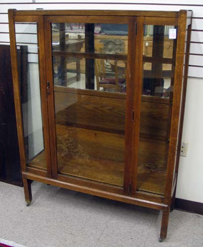 Appraisal: CRAFTSMAN OAK AND GLASS CHINA DISPLAY CABINET American Arts Crafts