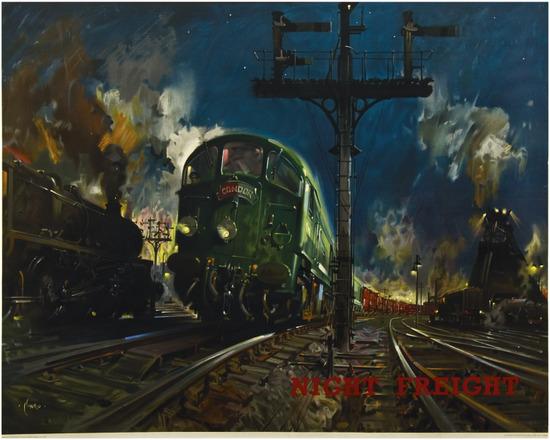 Appraisal: CUNEO TerenceNIGHT FREIGHT British Railways lithograph in colours condition A-