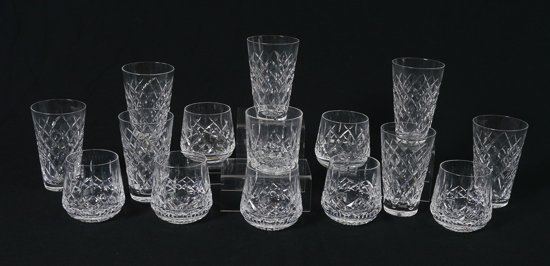 Appraisal: WATERFORD LISMORE ROLY POLY GLASSES PLUS MORE glasses total to