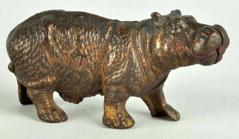 Appraisal: Cast Iron Hippo Still Bank Description Manufactured by A C