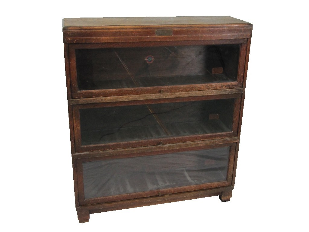 Appraisal: Oak sectional bookcase by Globe Wernicke