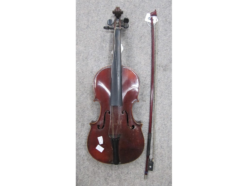 Appraisal: Violin by Jerome Thibouville-Lamy French c labelled inside with bow