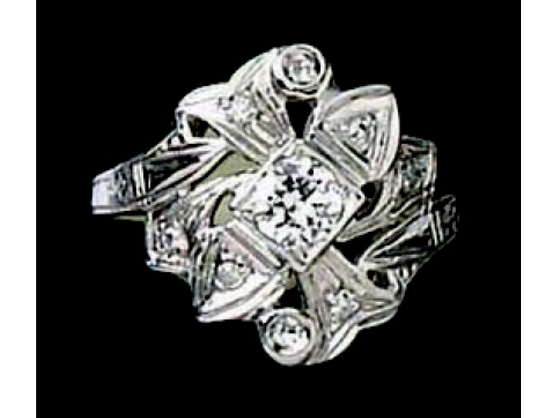 Appraisal: ART DECO DIAMOND RING k white gold ring circa in