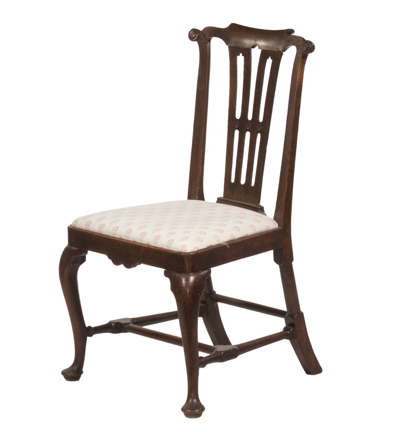 Appraisal: ENGLISH QUEEN ANNE SIDE CHAIR Mahogany Dining Chair with scrolled