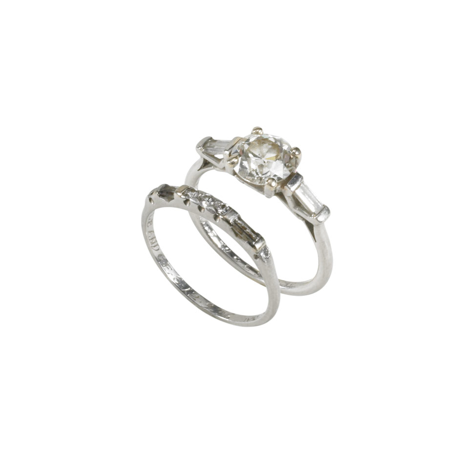 Appraisal: Birks Platinum Ring set with a European cut diamond approx